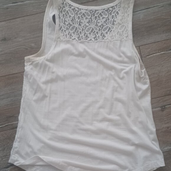 ROZ & ALI White Sequin Lacey almost New Tank Top XL - Picture 4 of 4